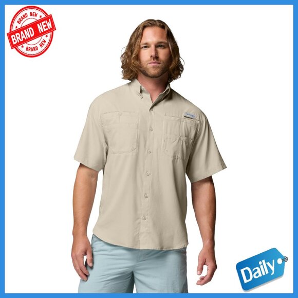 Men's UPF 50 Short Sleeve Button Down Shirt with Vented Back